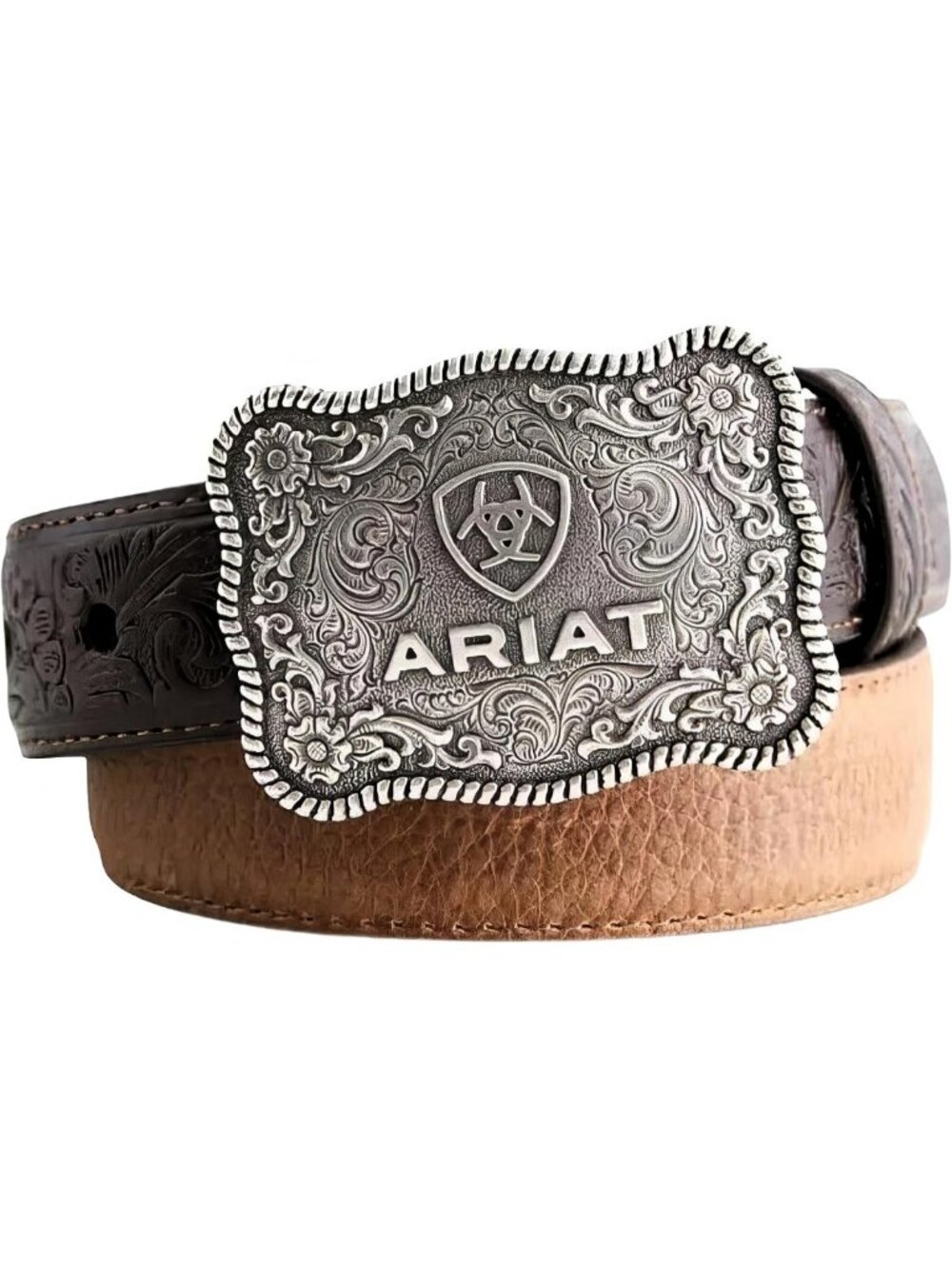 Stylish Rectangle Rope Edge Shield Buckle Embossed Belt for Kids - Perfect Fit!